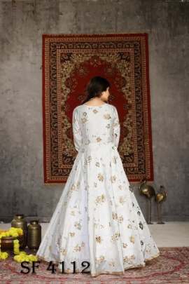 FLORY VOL 15 Anarkali Long Gown In White Color By SHUBHKALA