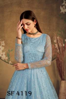 FLORY VOL 16 Anarkali Long Gown In Sky Color By SHUBHKALA