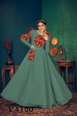 FLORY VOL 17 Anarkali Long Gown In Pista Green Color By SHUBHKALA