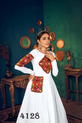 FLORY VOL 17 Anarkali Long Gown In White Color By SHUBHKALA