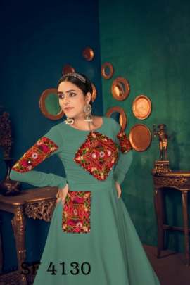 FLORY VOL 17 Anarkali Long Gown In Pista Green Color By SHUBHKALA