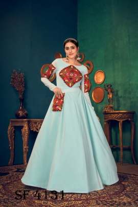 FLORY VOL 17 Anarkali Long Gown In Sky Color By SHUBHKALA