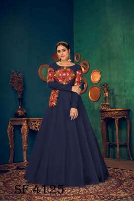 FLORY VOL 17 Anarkali Long Gown In Blue Color By SHUBHKALA