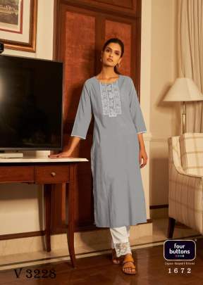 Fancy Kurti In 6 Color By Four Buttons