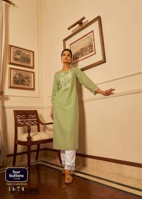 Fancy Kurti In 6 Color By Four Buttons