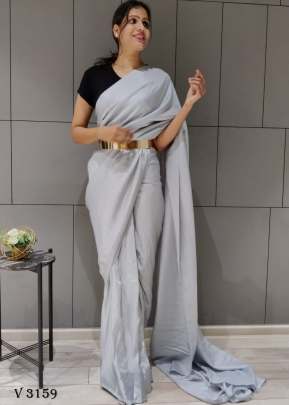 Fancy Silk Saree In Grey Color By Surati Fabric