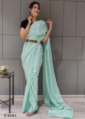 Fancy Silk Saree In Light Rama Color By Surati Fabric