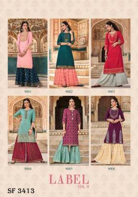 Fashion Label Vol 9 Kurti with Flair Plazzo    Sharara In 6 Design By Kajal Style