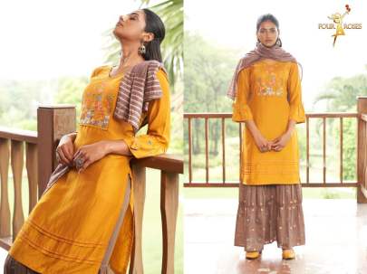 Four Roses Fabric's Naaz Sharara Suit Collection