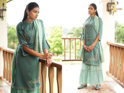 Four Roses Fabric's Naaz Sharara Suit Collection