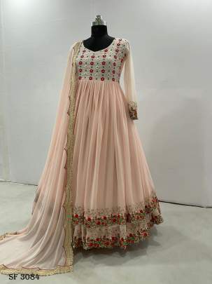 Fox Georgette Gown in Cream Color By DHK 