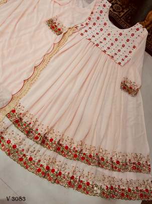 Fox Georgette Lehenga in Cream Color By DHK