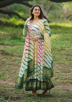 Fox Georgette Silk In Multi Color By HK 