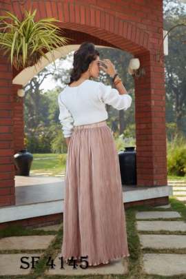 Frill   Flare Vol  2 Skirt Top In White and Peach Color By SHUBHKALA