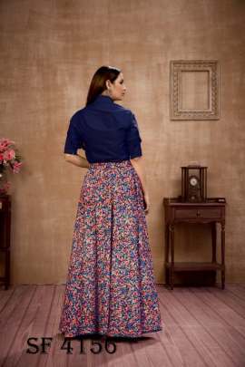 Frill   Flare Vol 4 Skirt Top In Navy Blue Color By SHUBHKALA