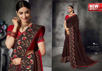 GEORGETTE WITH EMBROIDERY BORDER SAREE