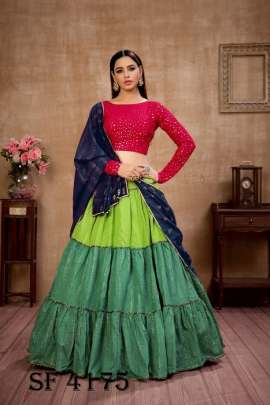 GIRLY VOL 12 Designer Lehengha Choli In Green Color By SHUBHKALA