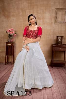 GIRLY VOL  12 Designer Lehengha Choli In White Color By SHUBHKALA