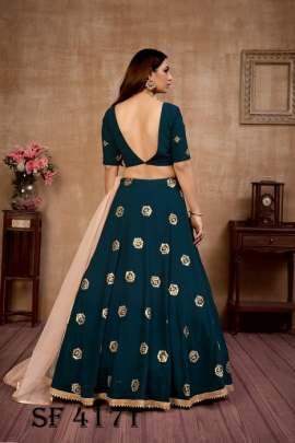 GIRLY VOL  12 Designer Lehengha Choli In Teal blue Color By SHUBHKALA