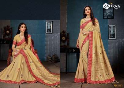  GLAM ELEGANCE PRESENT LILAN COTTON BANARASI SAREE WITH OCCER COLOR