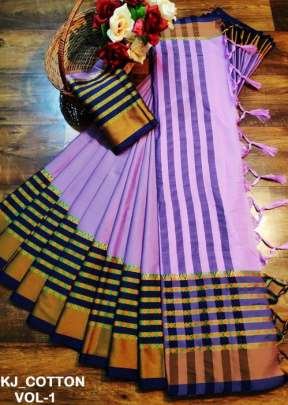 GLAM ELEGANCE PRESENT NEW BRAND OF COTTON SILK SAREE  FOR SPECIAL OCCASION LIGHT PURPLE AND BLUE