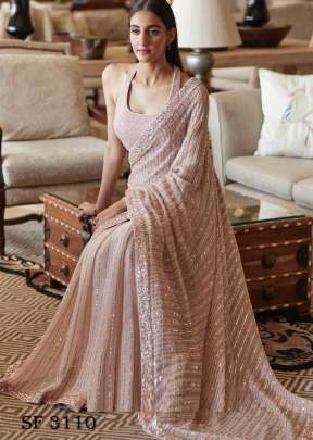 Georgette Saree  In Light Pink Color By Lembogee