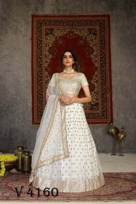 Girlish Vol  1 Bridal Lehengha Choli In White Color By SHUBHKALA