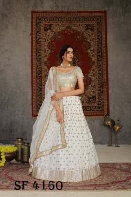 Girlish Vol  1 Bridal Lehengha Choli In White Color By SHUBHKALA