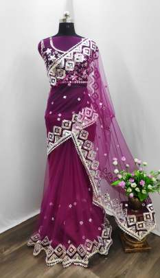 Hand Work Purple Color