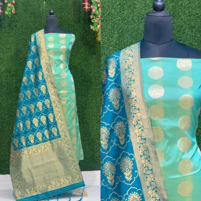 Heavy Banarasi Two Tone Golden Zari  Work 