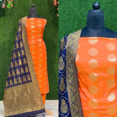 Heavy Banarasi Two Tone Golden Zari  Work 