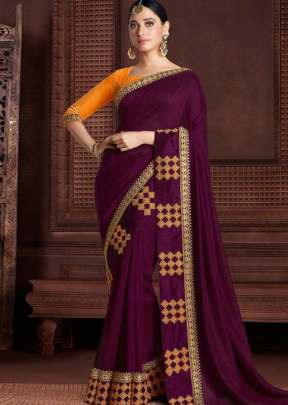 Heavy Embroidery work Silk Saree For Wedding Season Dark Pink