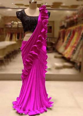 Heavy Georgette  Beautiful Tone Pink Color Saree