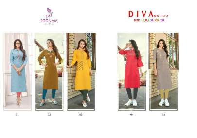 Diva nx Vol 2 Heavy Soft Cotton Slub with Embroidery work Kurti Full Catalog Set