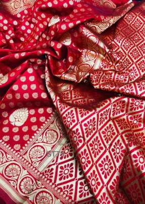 House Of Shatika Kanjivaram Weaving Silk Red Color Saree