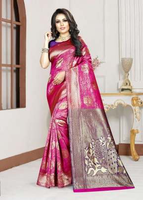 KAZO ROOP RANI VOL-11 WEAVING SILK PINK  COLOR SAREE