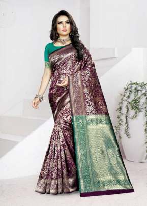 KAZO ROOP RANI VOL-12 WEAVING MAGENTA  BLUE COLOR SAREE