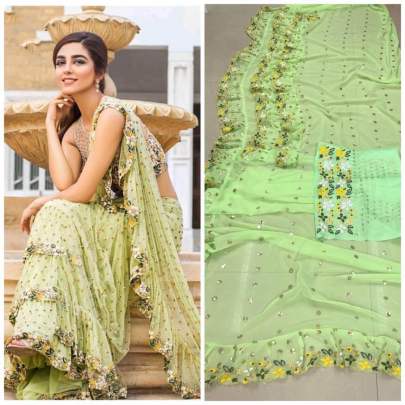 KD S BEAUTIFUL GEORGETTE RUFFLE SAREE