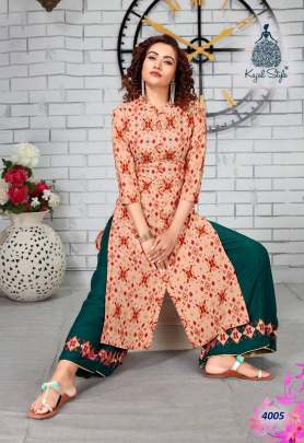 Kajal Style Fashion Label Kurti with Palazzo or Sharra or Pant  Catalog