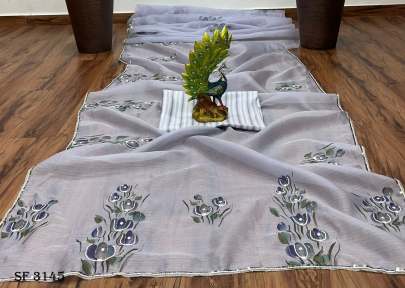 Khadi Organza Silk Saree In white Color By KD