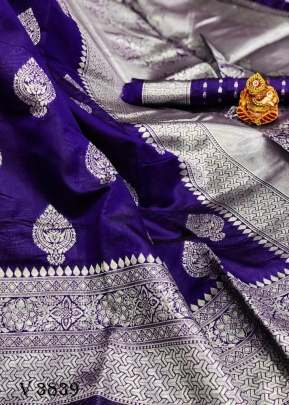 Khwaish Soft Banarasi Silk Saree In Purple Color By Surati Fabric 