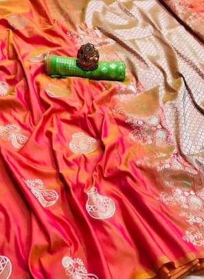 LICHI SILK WITH WEAVING JARI & EXTRA ORDINARY DESIGN