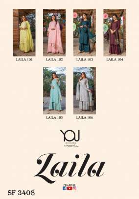 Laila Kurti With Sharara & Dupatta In 6 Design By Wanna