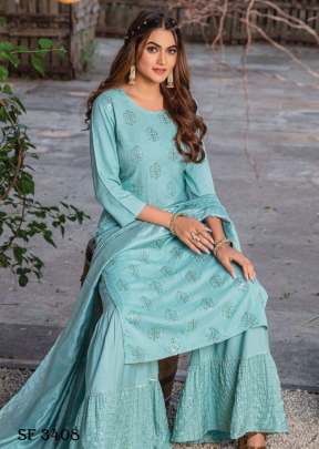 Laila Kurti With Sharara & Dupatta In 6 Design By Wanna