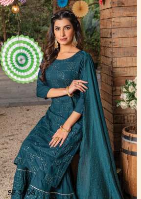 Laila Kurti With Sharara & Dupatta In 6 Design By Wanna