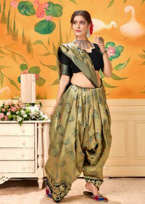 Lichi Silk Saree  With Champion Gulaabo BLACK.