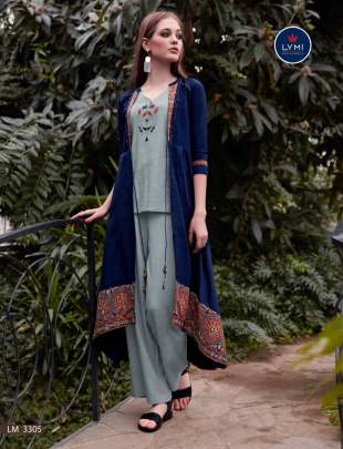 Lymi Genesis with Palazzo with Shrug by Kessi Kurti Wholesale Catalog 8 Pcs