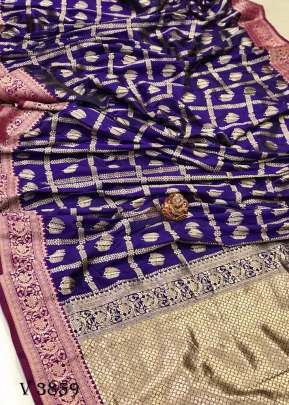 MEERA Banarasi Soft Lichi Silk Saree In Purple Color By Surati Fabric 
