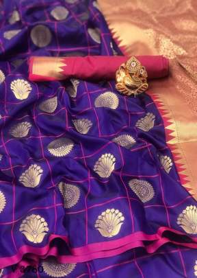 MONIKA Soft Silk Saree With Gold Zari Weaving In Purple Color By Surati Fabric