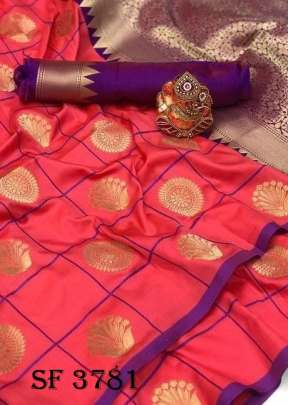 MONIKA Soft Silk Saree With Gold Zari Weaving In Pink Color By Surati Fabric